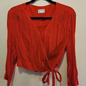 Frank and Oak Tie Front Blouse